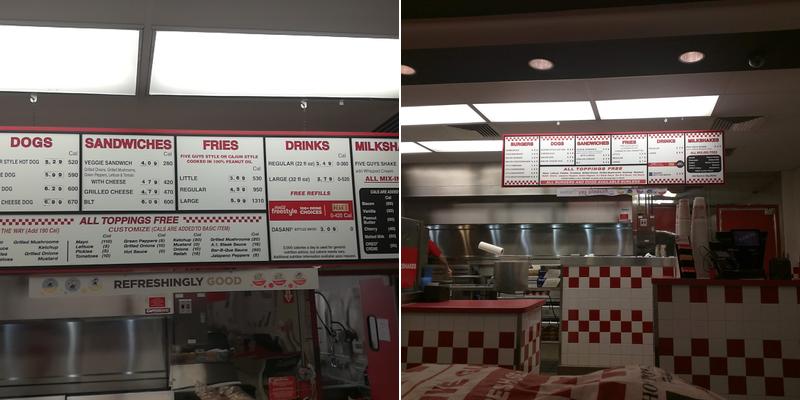 Five Guys Menu