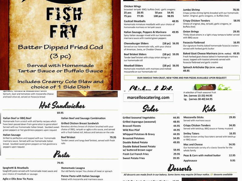 Marcello's Father and Son Menu