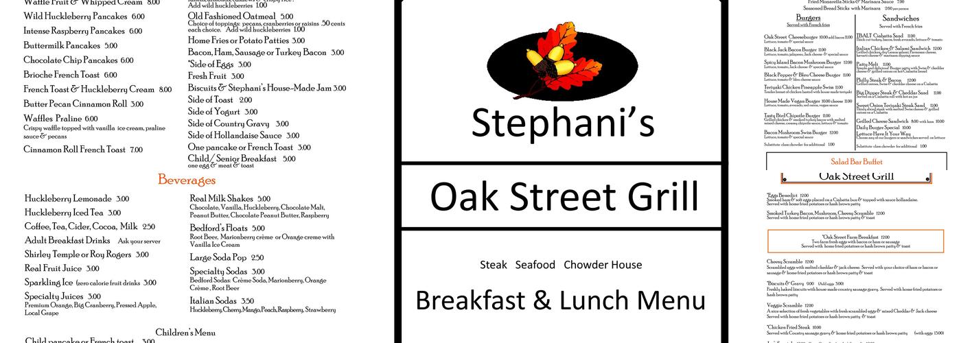 Stephanis Food Company Menu