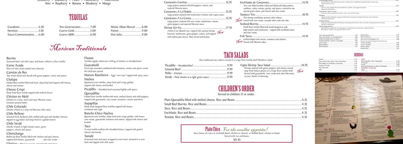 Rancho Chico Menu