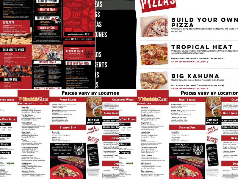 Westside Pizza Menu