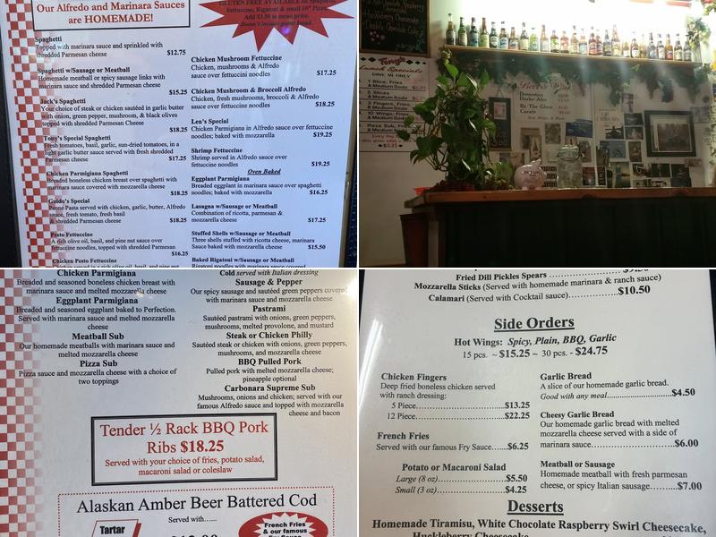 Tony's Italian Eatery Menu