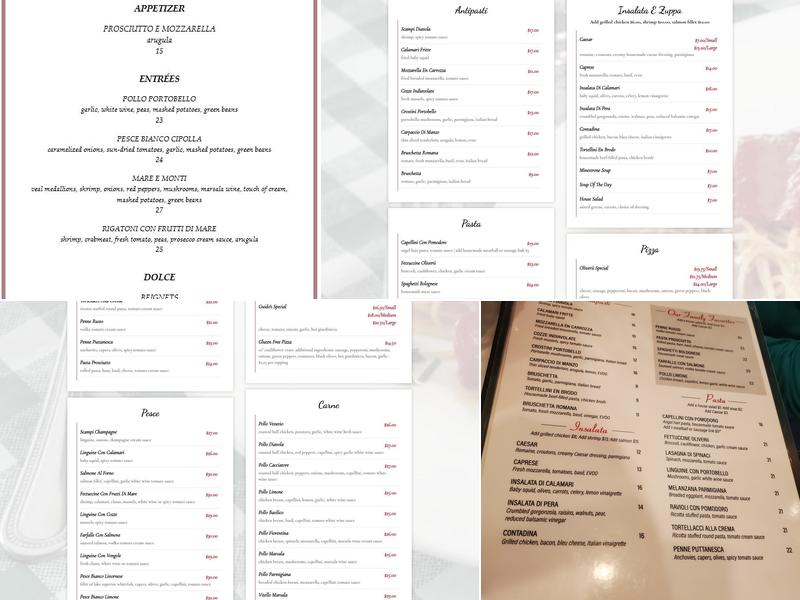 Trattoria Oliverii Menu