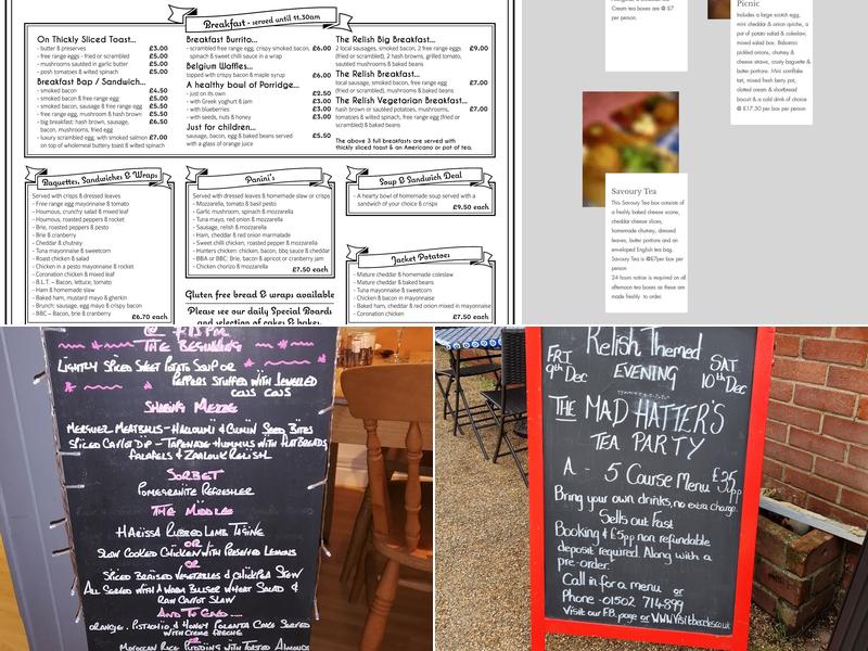 Relish Sandwich Bar Menu