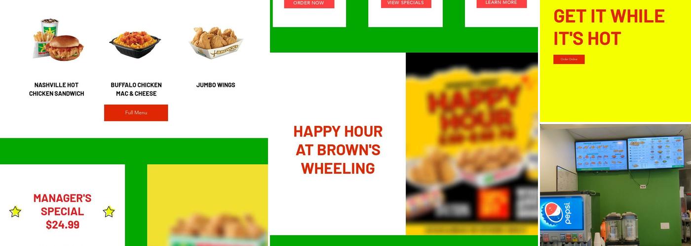 Brown's Chicken Wheeling Menu