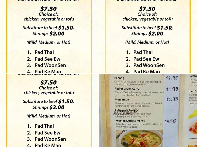 Krua Thai Menu