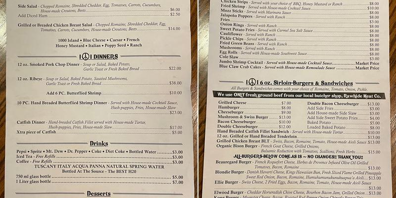 I & I Steakhouse Menu