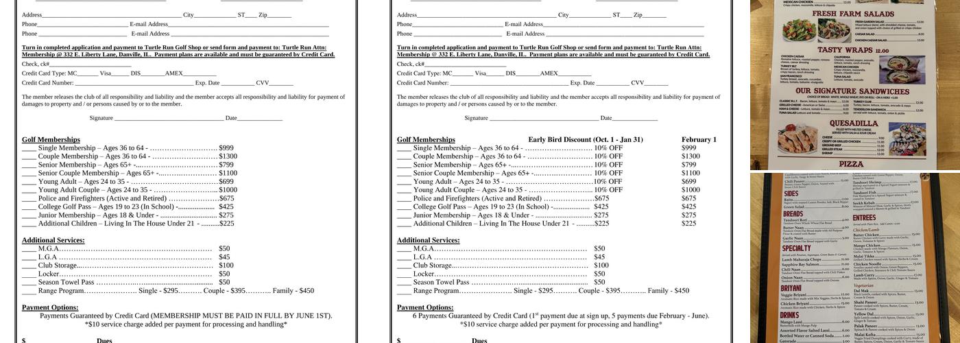 Snapper's Bar & Grill Menu