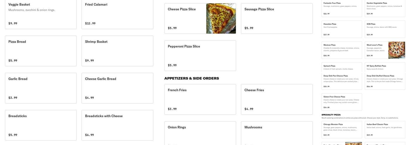 Chicago Pizza & Pasta Menu