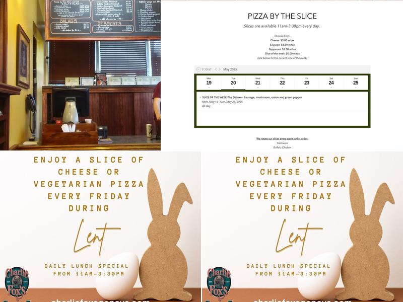 Charlie Fox's Pizzeria Menu