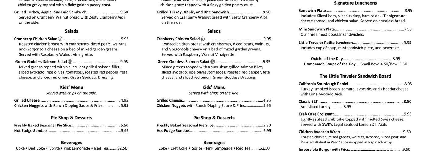 Atrium Cafe Menu