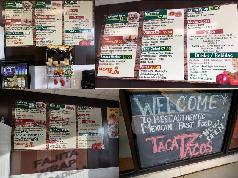 Tacatz Tacos Menu
