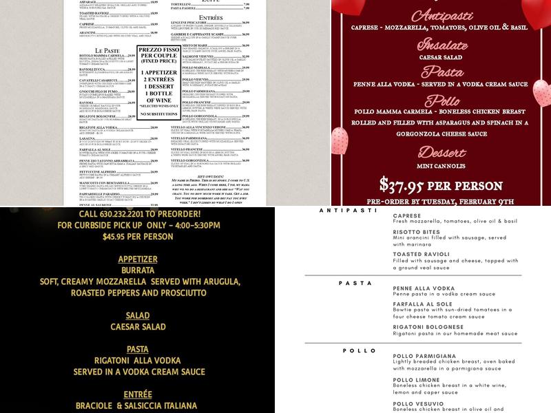 Villa Verone Ristorante Italiano Menu