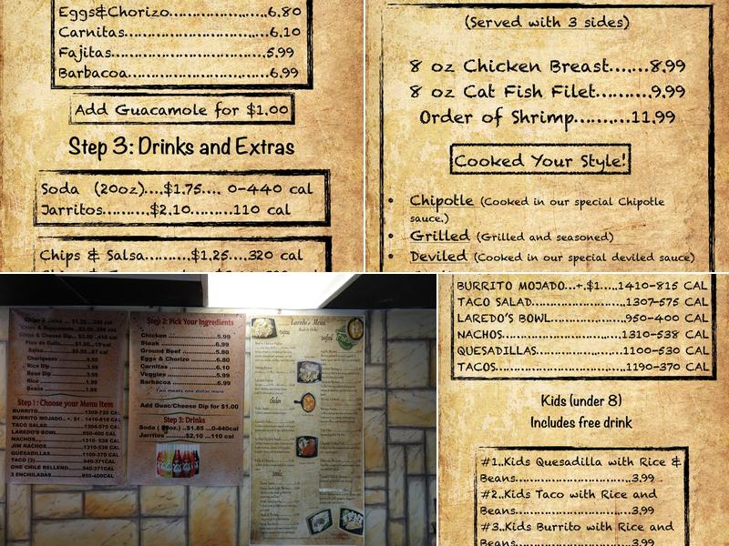 Laredo's Burrito and Taco Shop Menu