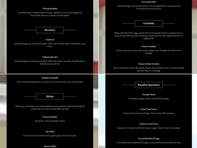 Lemont Street Cafe Menu