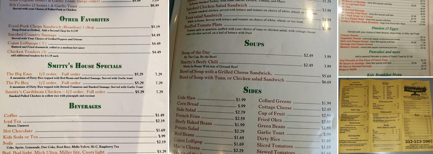 Smitty's Smokehouse & Grill Menu