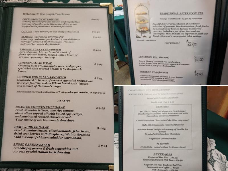 Angel Tea Room & Heavenly Treasures Gift Menu