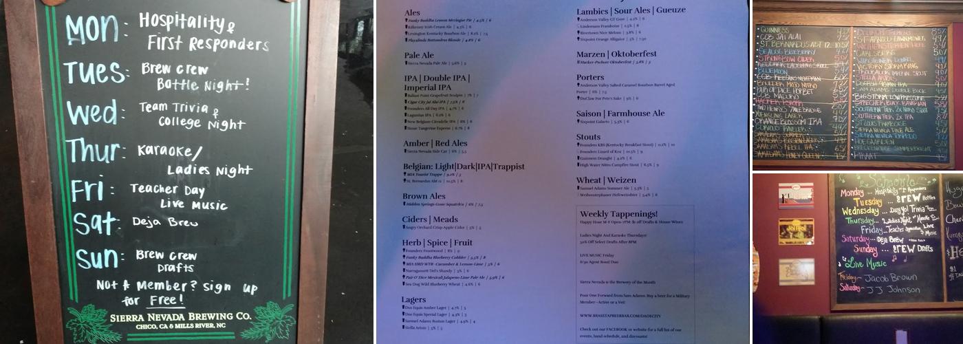 Tap city tap house and sprit Menu