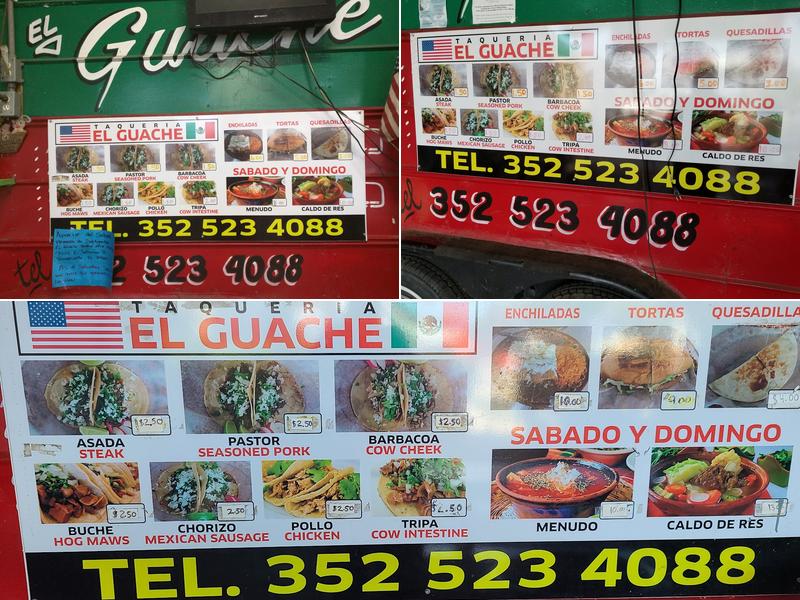 Taqueria El Guache Menu