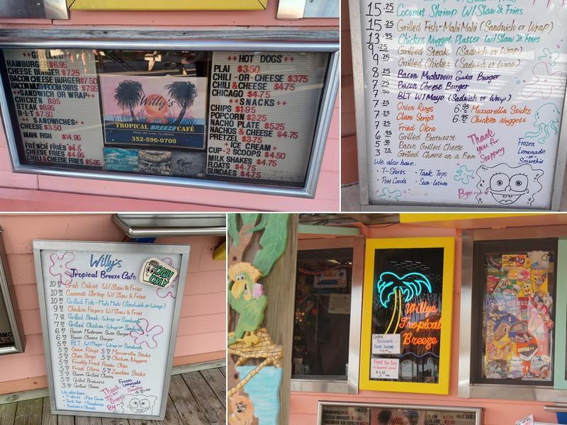 Willy's Tropical Breeze Cafe Menu