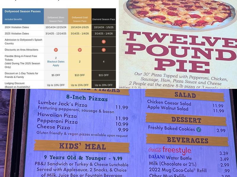 Lumber Jack's Pizza Menu