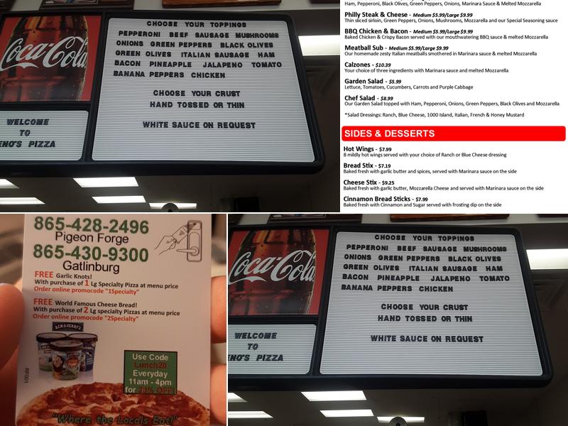 Geno's Pizza Menu