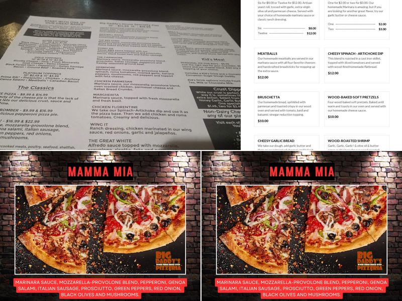Big Daddy's Pizzeria Menu