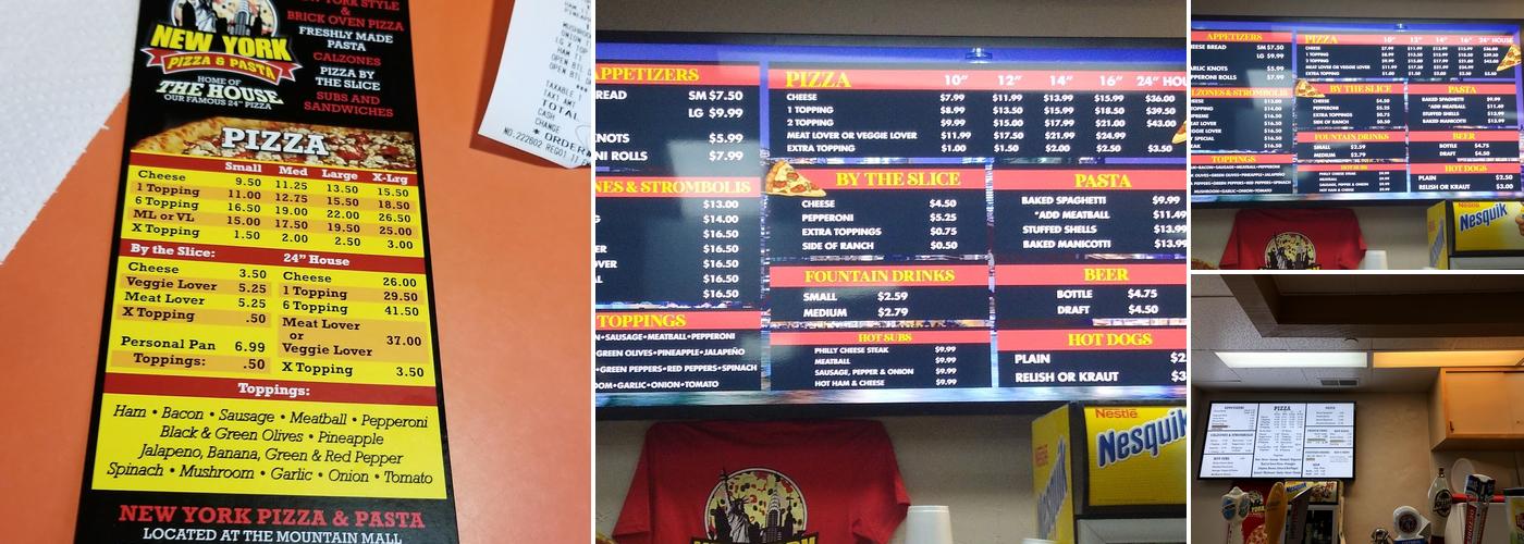 New York Pizza & Pasta Menu