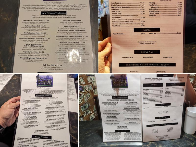 New Orleans Sandwich Company Menu