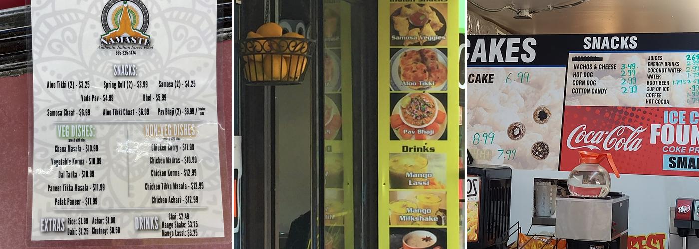 Funnel Cakes & Indian Cusine Menu