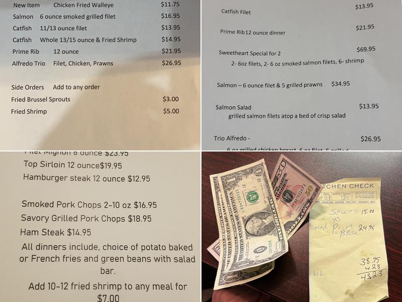 Pz's Place & Steakhouse Menu