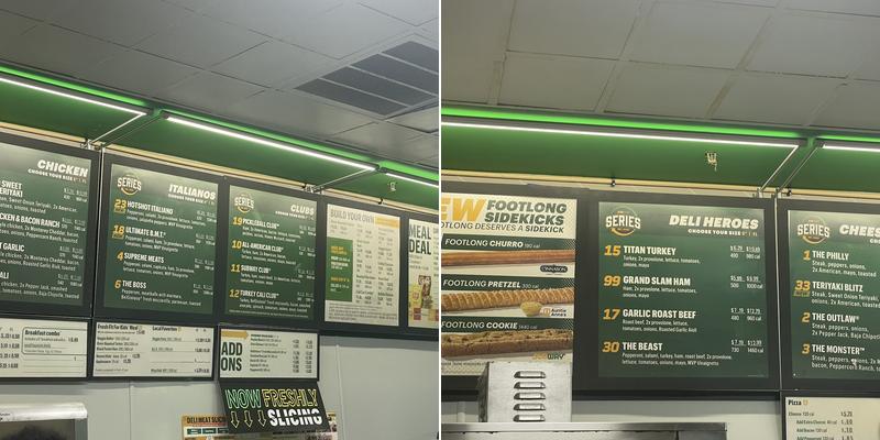 Subway Menu