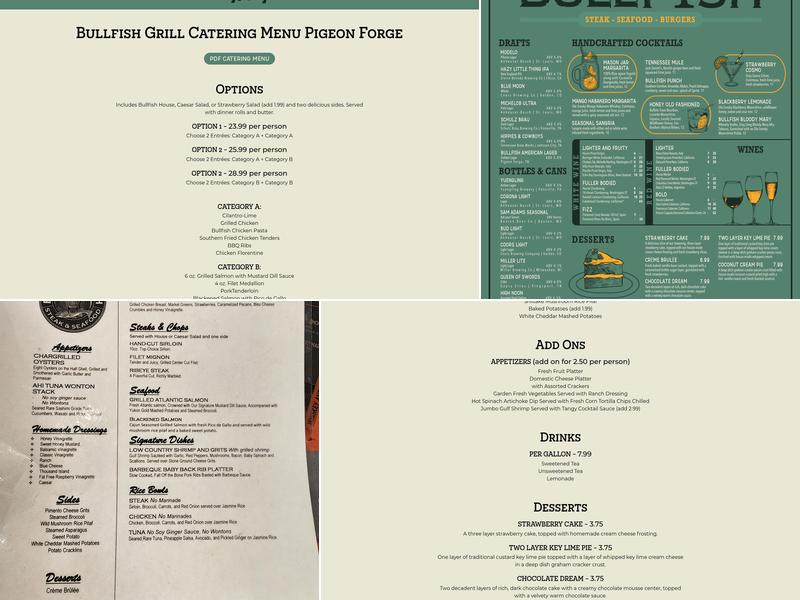 Bullfish Grill Menu
