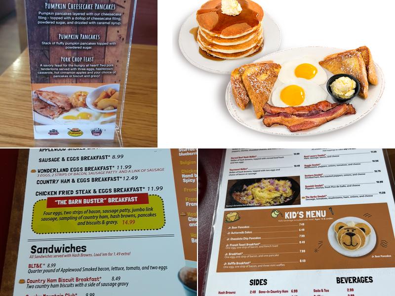 Flapjack's Pancake Cabin Menu