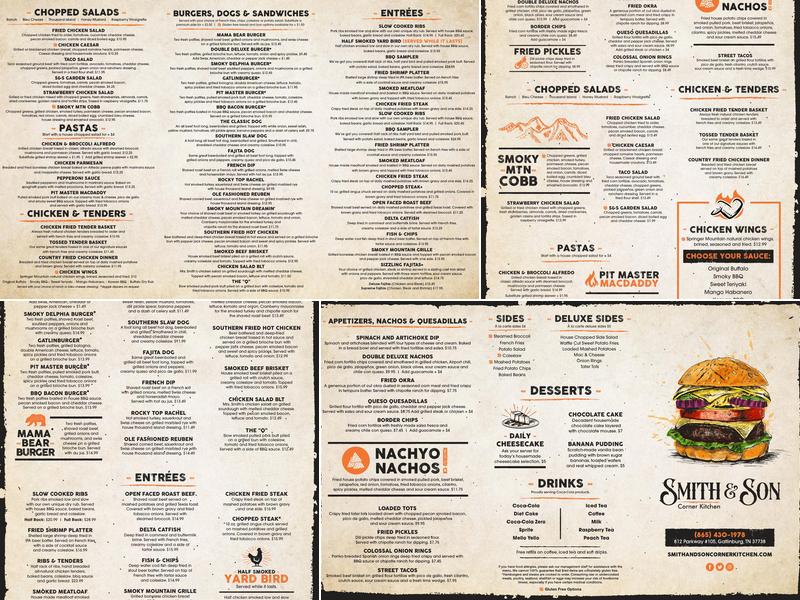 Smith & Son Corner Kitchen Menu