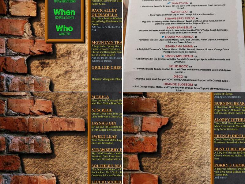Tom & Earl's Back Alley Grill Menu