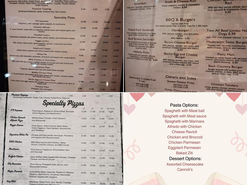 Tennessee Pizza Company Menu