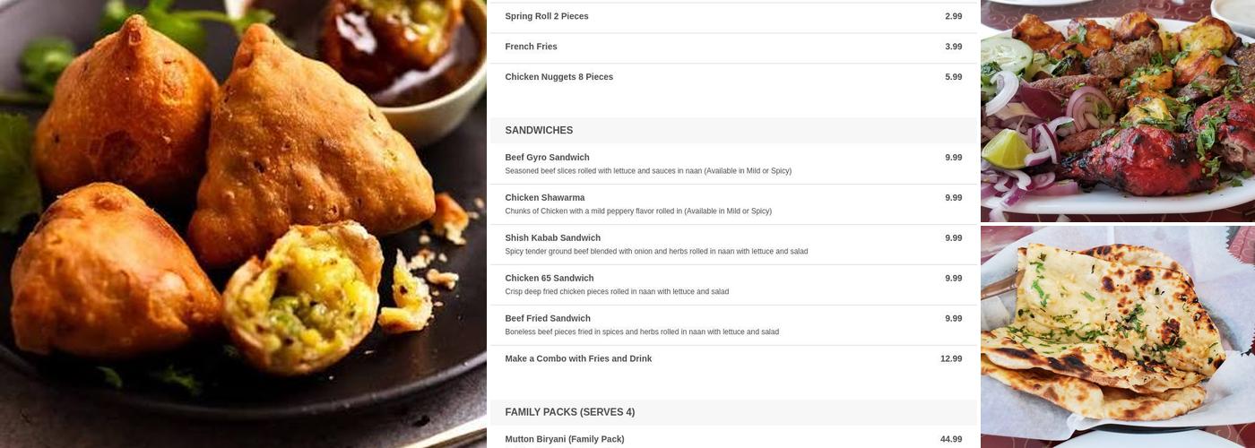 Biryani Pointe - Gurnee Menu