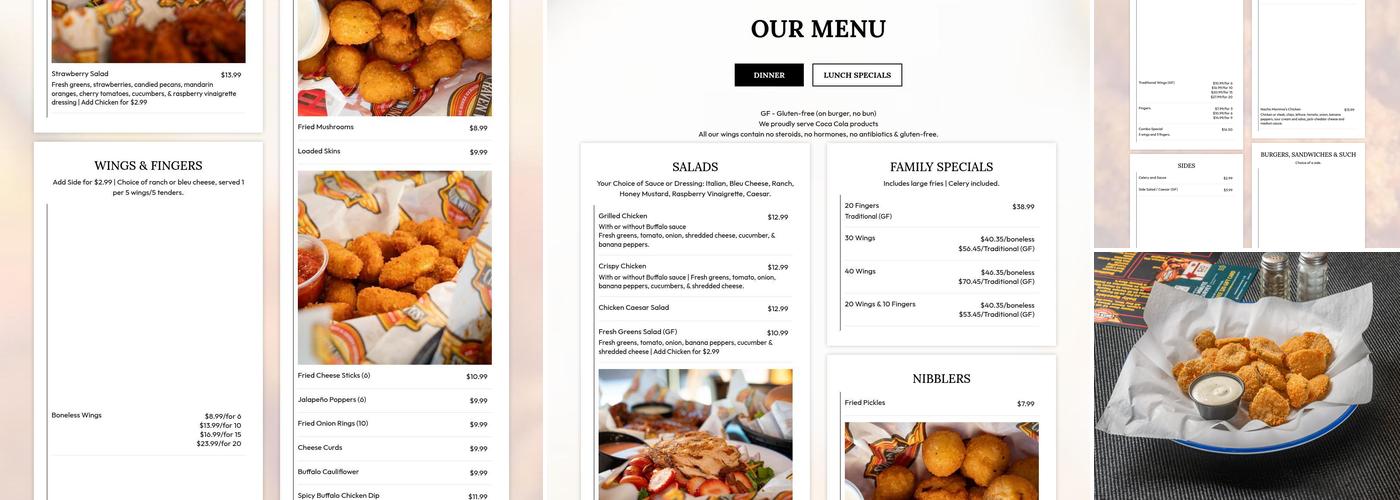 Craven Wings Menu
