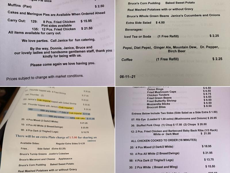Barbely's Restaurant Menu