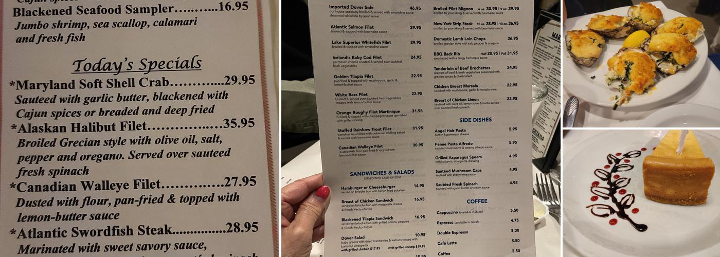 Dover Straits Menu