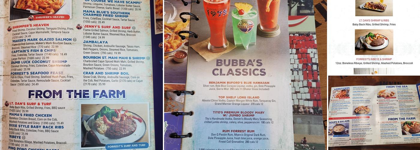 Bubba Gump Shrimp Co. Menu