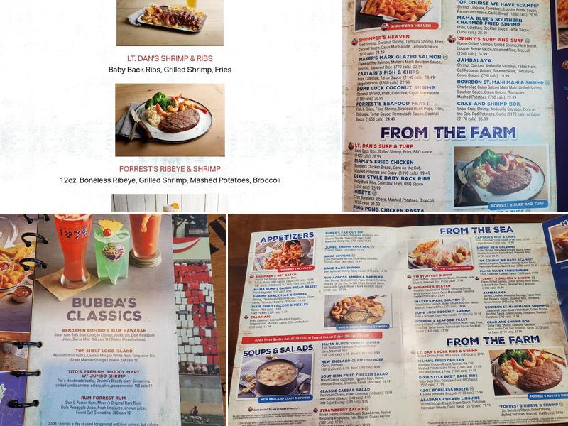 Bubba Gump Shrimp Co. Menu