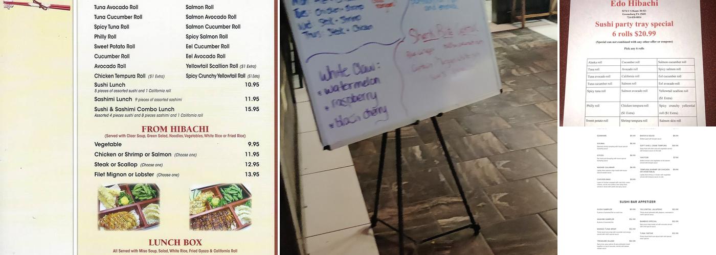 Edo Hibachi Steak House & Bar Menu