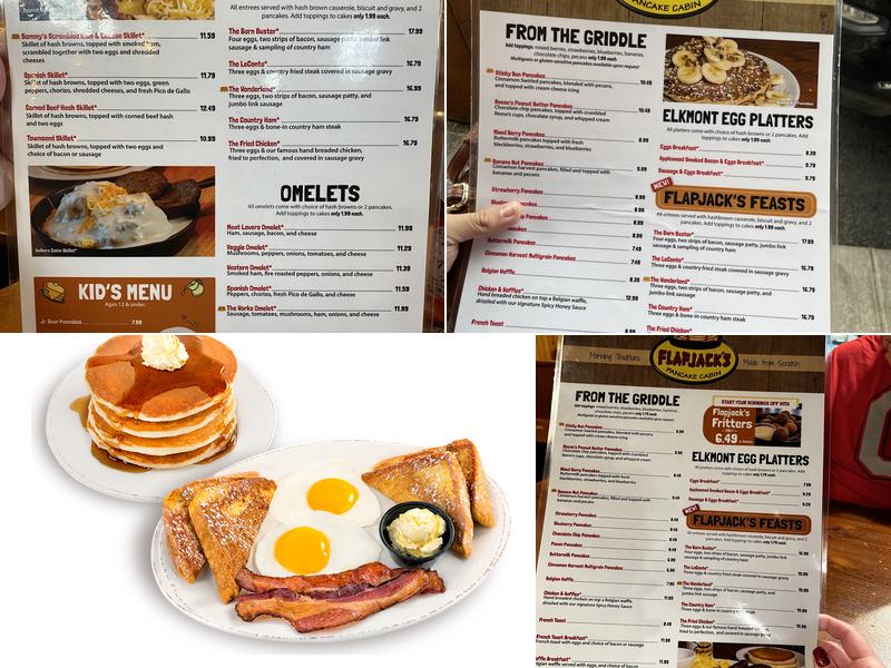 Flapjack's Pancake Cabin Menu