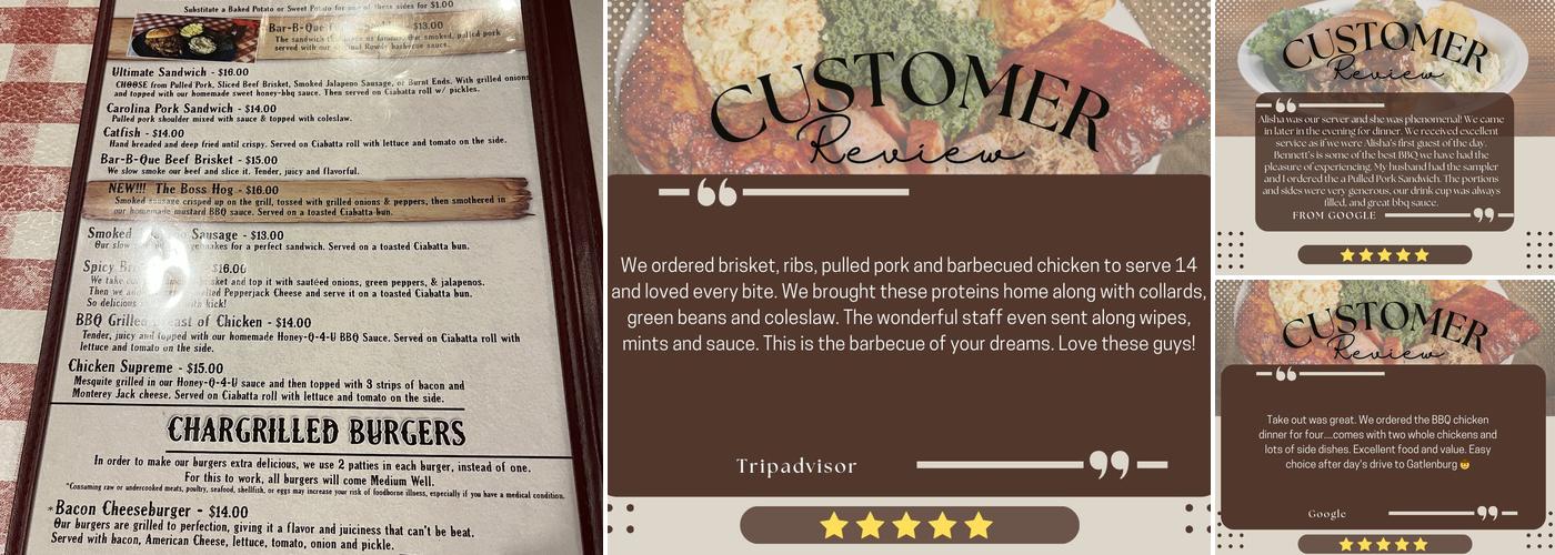 Bennett's Pit Bar-B-Que Menu