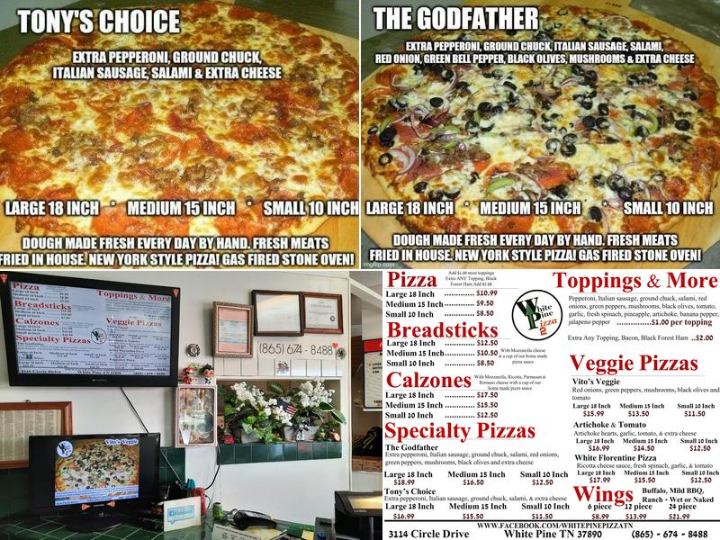 White Pine Pizza 2 Menu