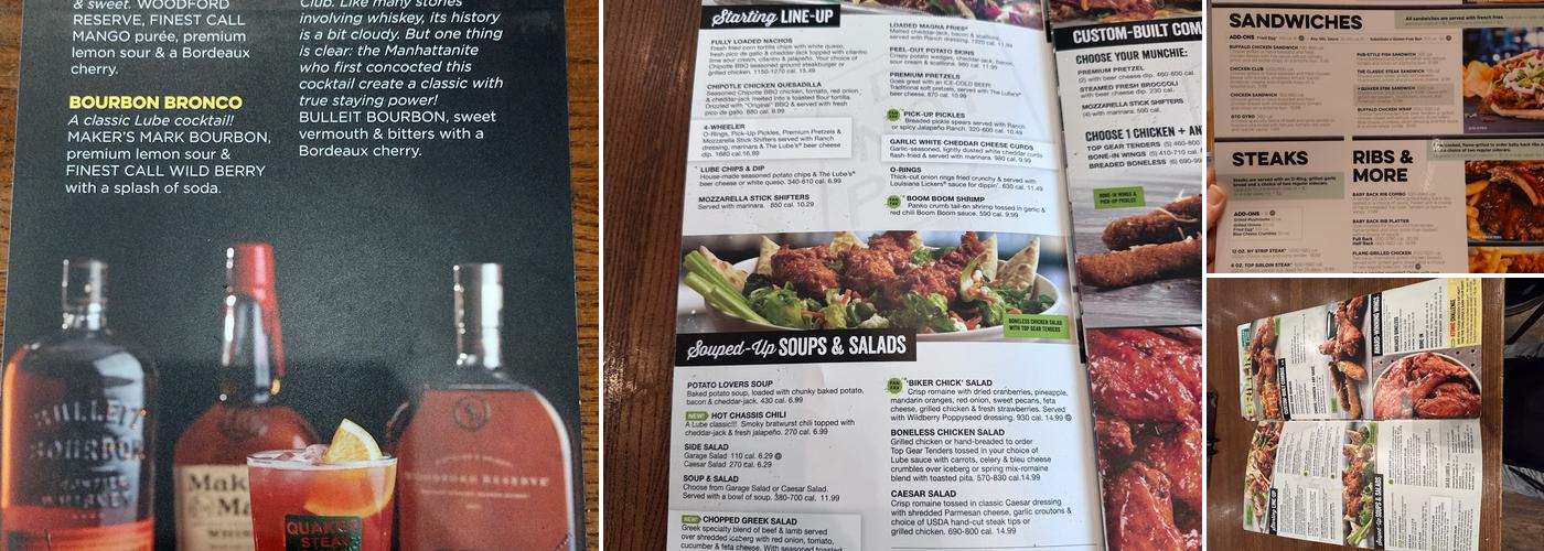 Quaker Steak & Lube Menu