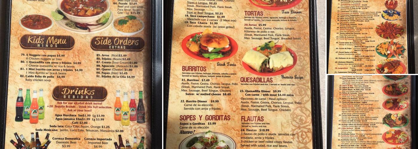 El Lienzo Charro Menu