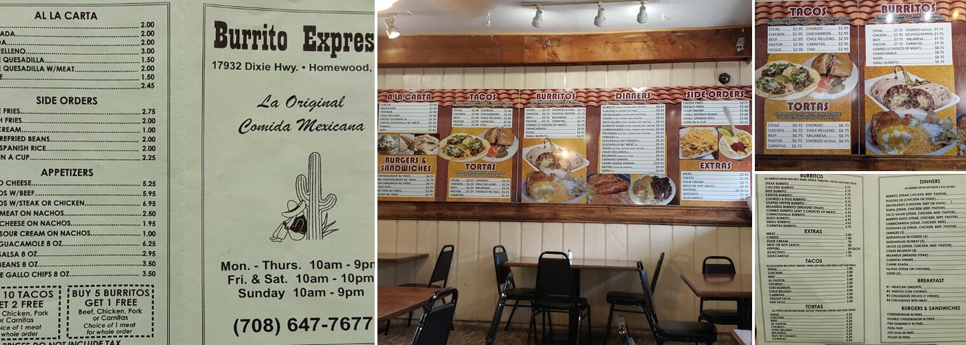Burrito Express Menu
